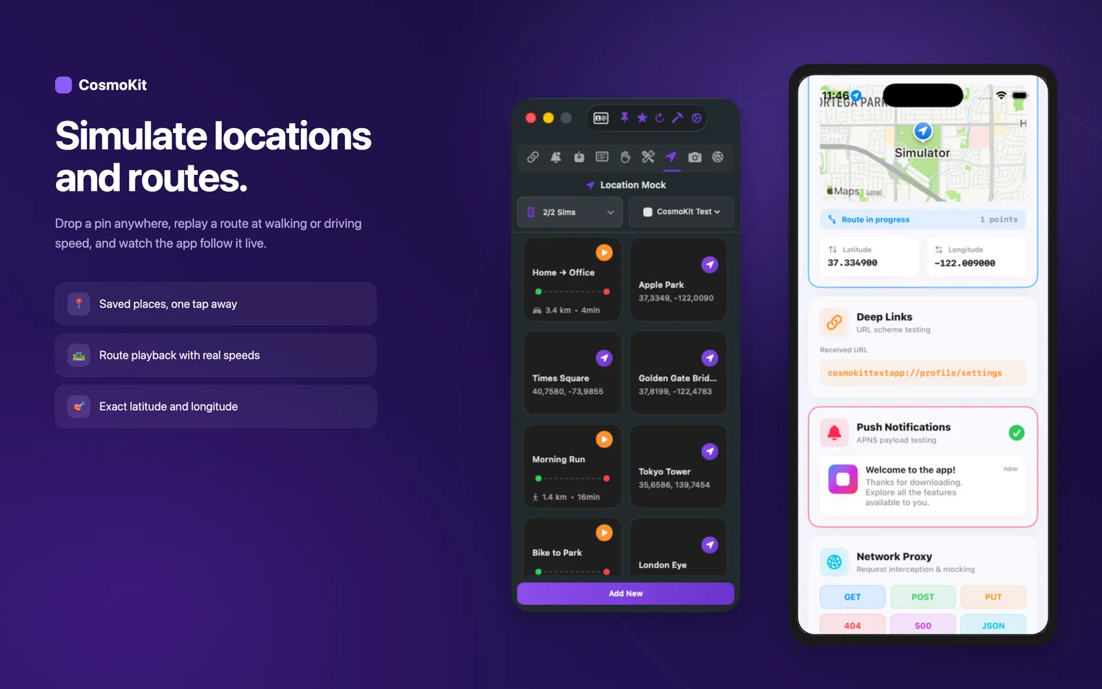 Location and Route Simulation